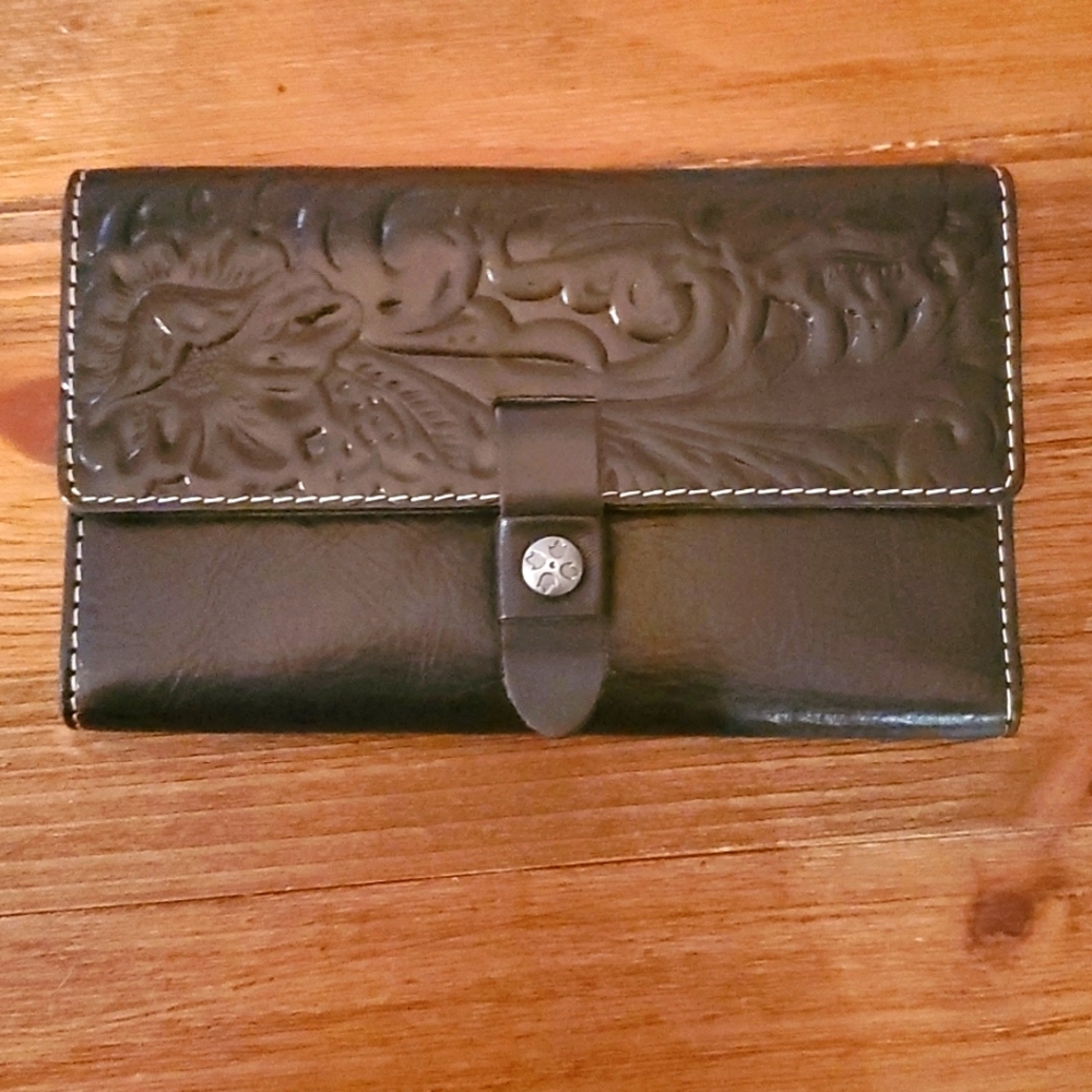 Barely used Patricia Nash black leather wallet